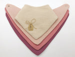 Pink SET OF 4 cut-out neck line bibs