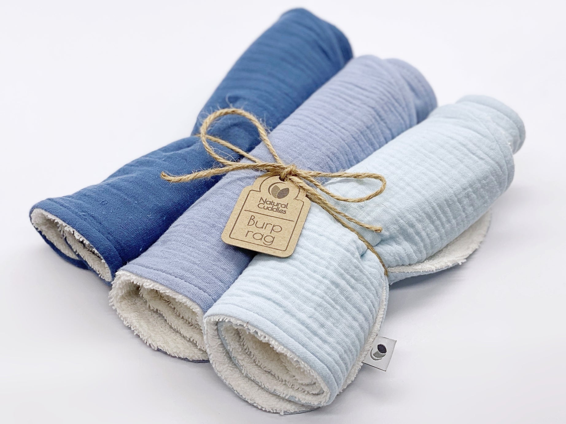 Blue waffle SET OF 3 burp rags – Natural Cuddles