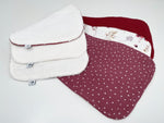 Red floral SET OF 3 burp rags