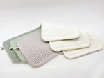 Old green waffle SET OF 3 burp rags
